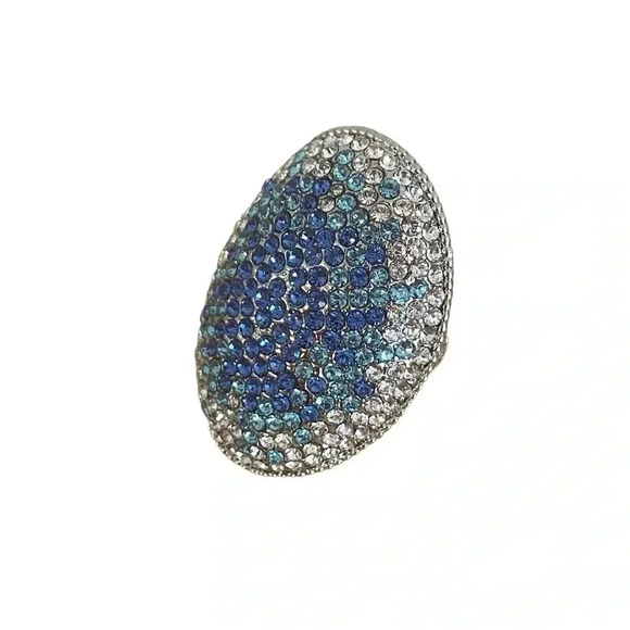 Joan Boyce Crystal Oval Statement Fashion Ring - Picture 2 of 10